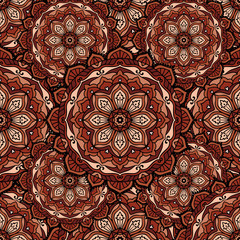 Seamless repeating pattern consisting of colored mandal.Vector