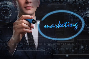 Business, Technology, Internet and network concept. Young busine