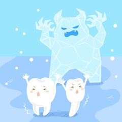 cute cartoon sensitive tooth
