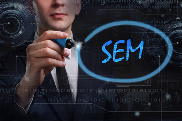 Business, Technology, Internet and network concept. Young busine