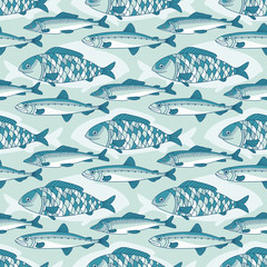 Sea collection seamless pattern