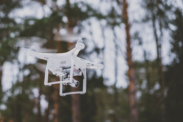 Drone flying in the air