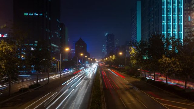Traffic at night in China, Beijing