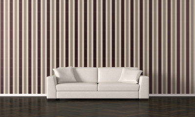 rustic living room with vintage wallpaper