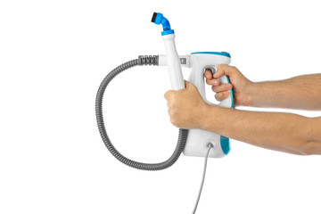 Steam cleaner in hands