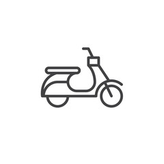 Obraz premium Scooter line icon, outline vector sign, linear pictogram isolated on white. Symbol, logo illustration