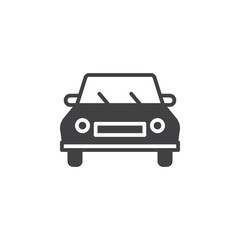 Car, vehicle icon vector, filled flat sign, solid pictogram isolated on white. Symbol, logo illustration