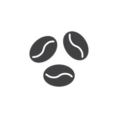Coffee beans icon vector, filled flat sign, solid pictogram isolated on white. Symbol, logo illustration