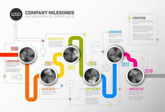 Vector Infographic Company Milestones Timeline Template