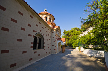 Fototapeta na wymiar Agios Nektarios church, Rhodes, Greece