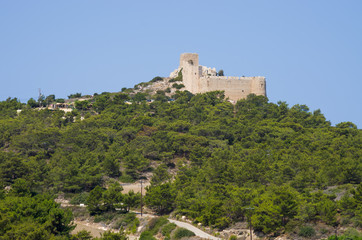Fototapeta na wymiar Kritinia castle on Rhodes island, Greece