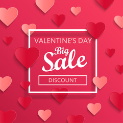 Valentines day big sale background.