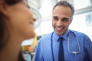 Doctor interacting with patient