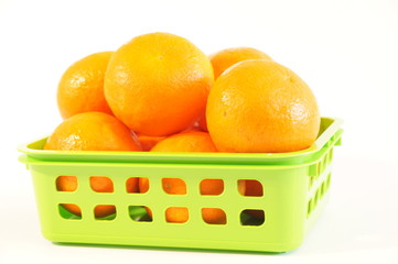 Ripe orange mandarins isolated on white background