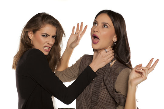 Two Young Women Arguing