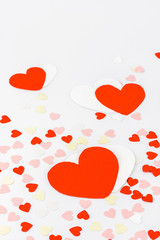Beautiful valentines day background with red hearts
