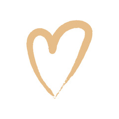 Brush drawing calligraphy heart card. Vector illustration