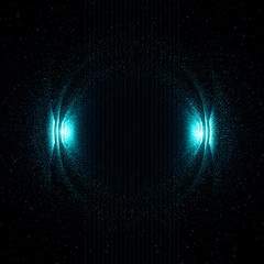 3d rendering particle background. Abstract spherical shape made of random particles.
