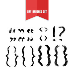 Vector hand drawn grunge dry brush punctuation marks.