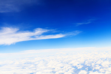 Naklejka premium Beautiful Sky view through plane window