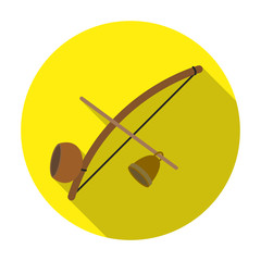 Berimbau icon in flat style isolated on white background. Brazil country symbol stock vector illustration.