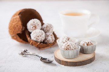 homemade candies on a table, selective focus, copy space