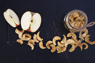 Dried apples in the bank
