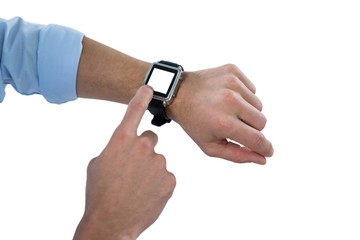 Man using smart watch