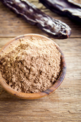Carob pods and carob powder