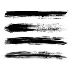Set of four black grunge brushes