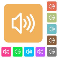 Volume rounded square flat icons