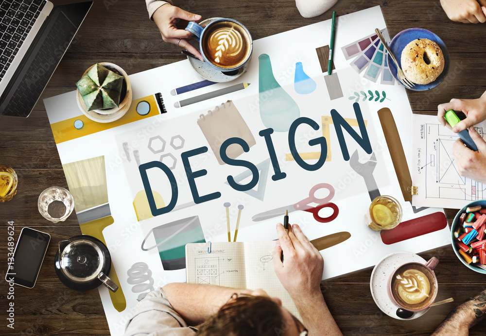 Poster design creative draft drawing model objective concept