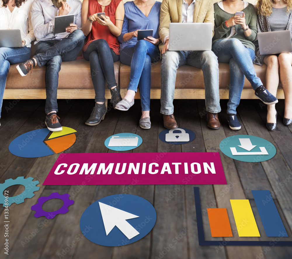 Poster communication networking technology internet concept