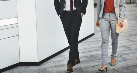 Obraz premium Businessman Businesswoman Colleagues Office Concept