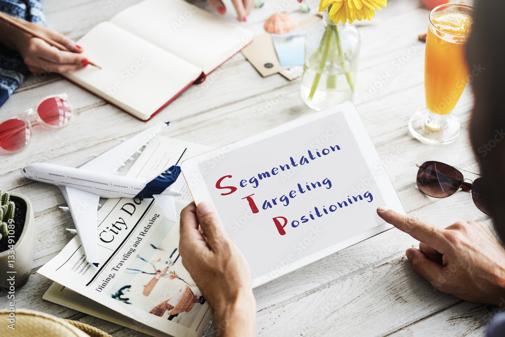 Aufkleber segmentation targeting positioning meeting concept