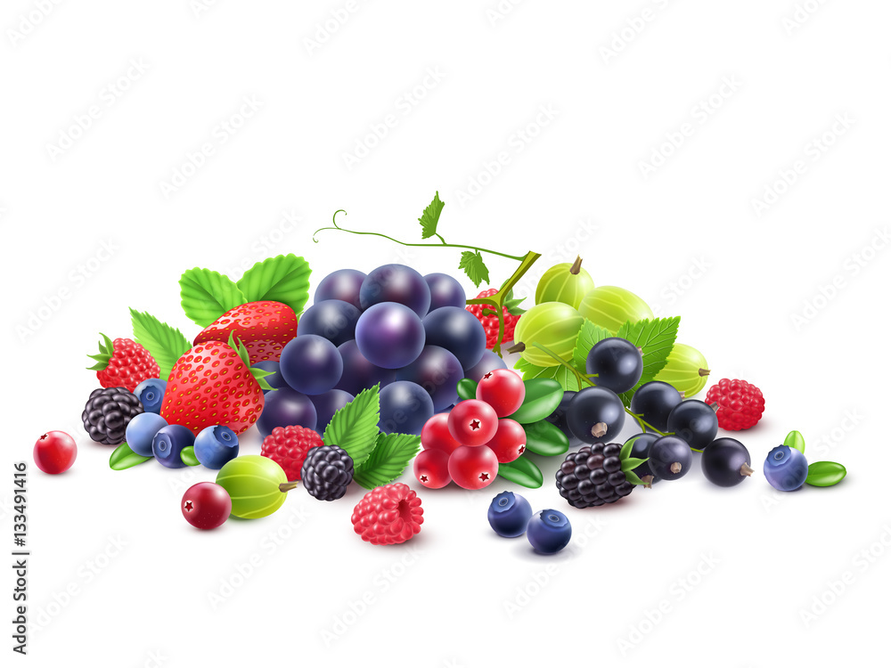 Wall mural Ripe Berries Template