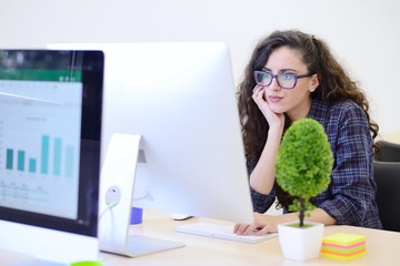 startup business, software developer working on computer at modern office