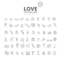 Set of valentine's day objects and icon