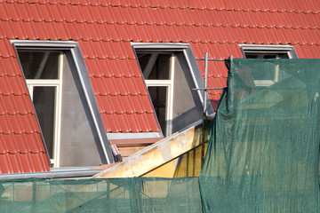 Construction of attic on the roof house
