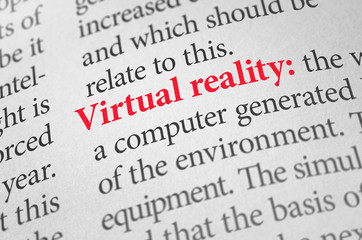 Definition of the word Virtual reality in a dictionary
