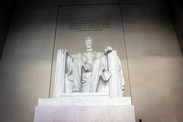 Statue of Lincoln at Lincoln Memorial, Washington D.C., USA