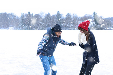 Iceskating on a lake