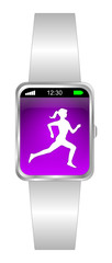 Smartwatch with female runner jogger - 3D illustration