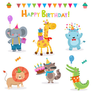 Collection of Cute Birthday Animals
