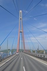 Fototapeta na wymiar Мост на остров Русский, Владивосток, Россия