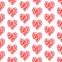 Pattern with red hearts. Valentine's Day background with hearts