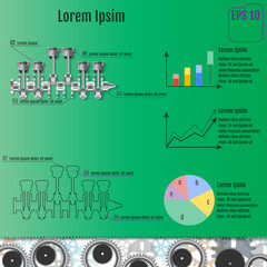 Obraz premium Plansza koncepcyjna oparta na wale korbowym. Napraw infograf