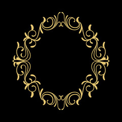 Elegant Circular Classic Decorative Floral Ornamental Vintage Swirl Frame Motif