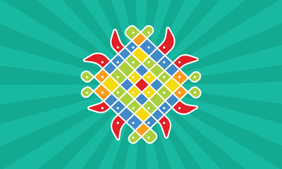 rangoli with colors vector design