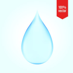 Blue shiny water drop.